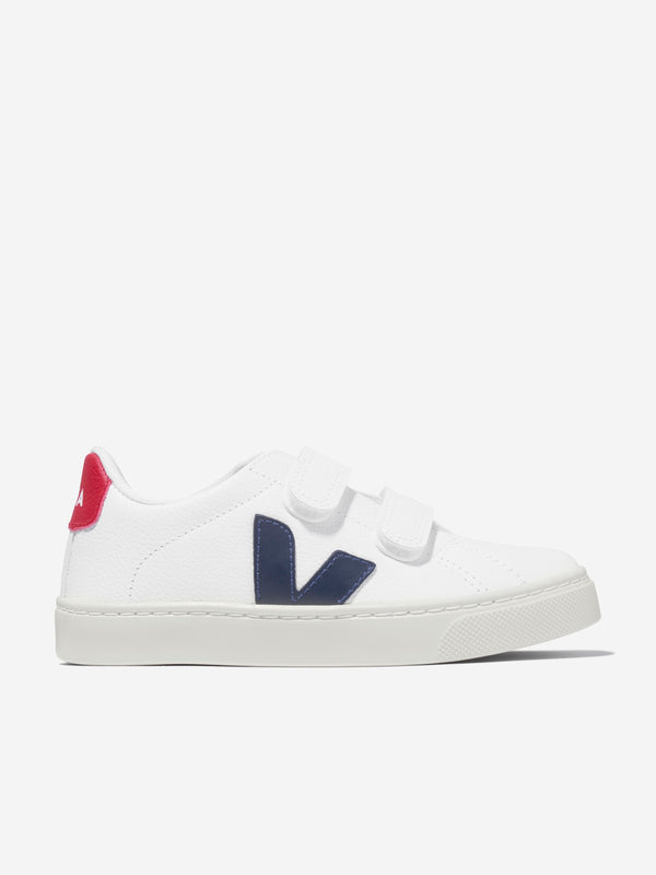 Veja Kids Small Esplar Velcro Trainers in White