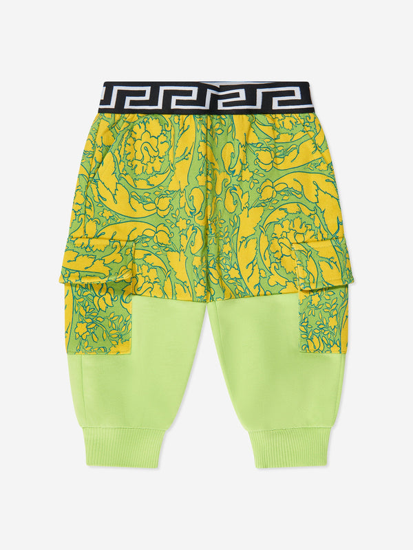 Versace Baby Boys Barocco Joggers in Green