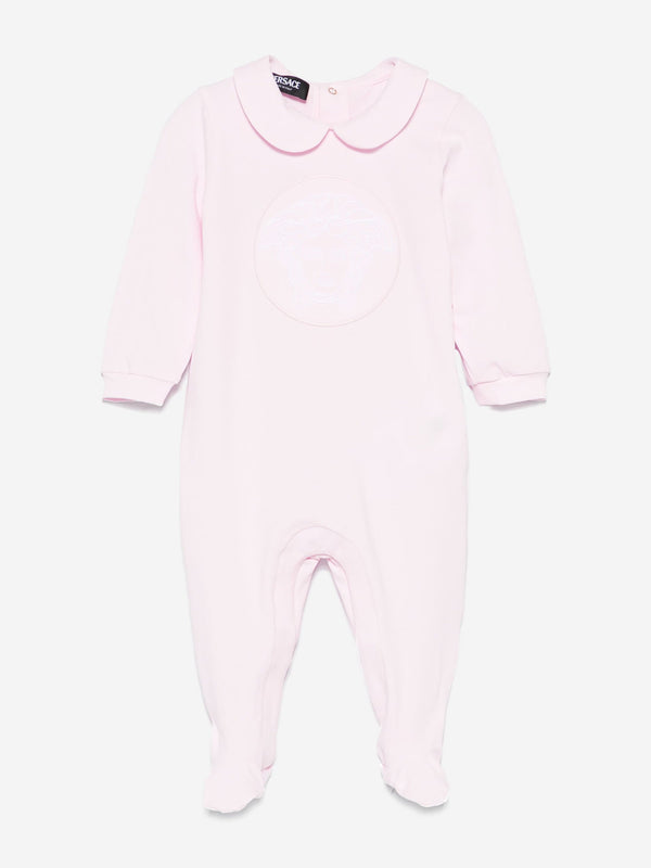 Versace Baby Girls Medusa Logo Babygrow in Pink