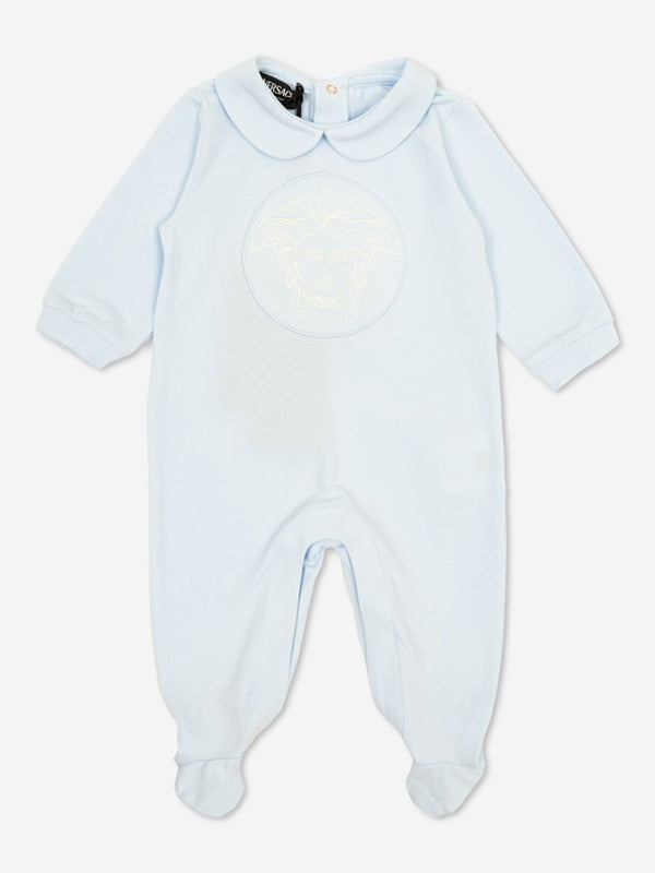 Versace Baby Boys Medusa Logo Babygrow in Blue