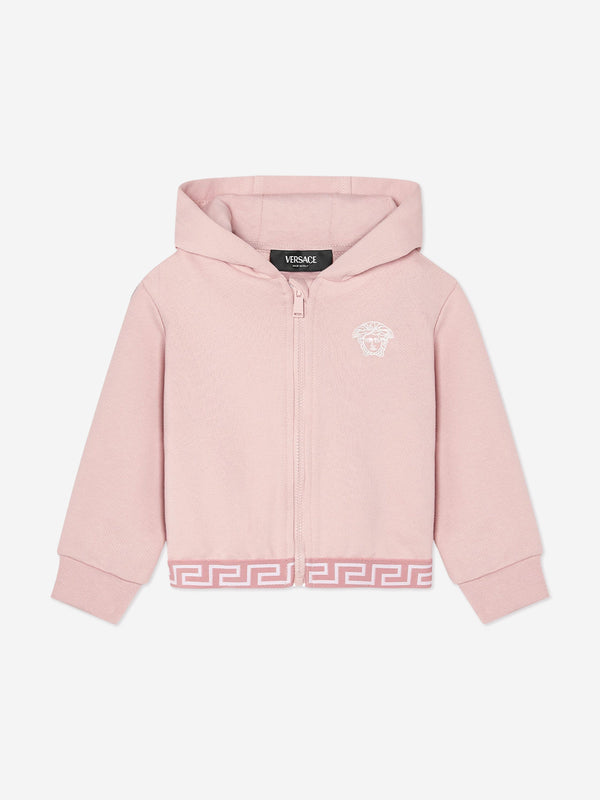 Versace Baby Girls Logo Hoodie in Pink