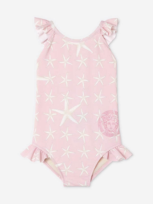 Versace Baby Girls Starfish Swimsuit in Pink