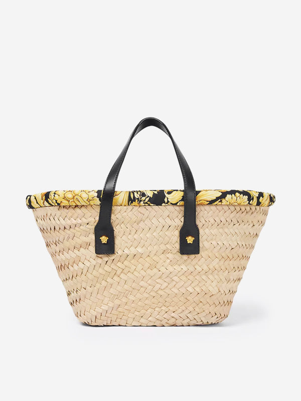 Versace Girls Straw Tote Bag in Beige (28cm)