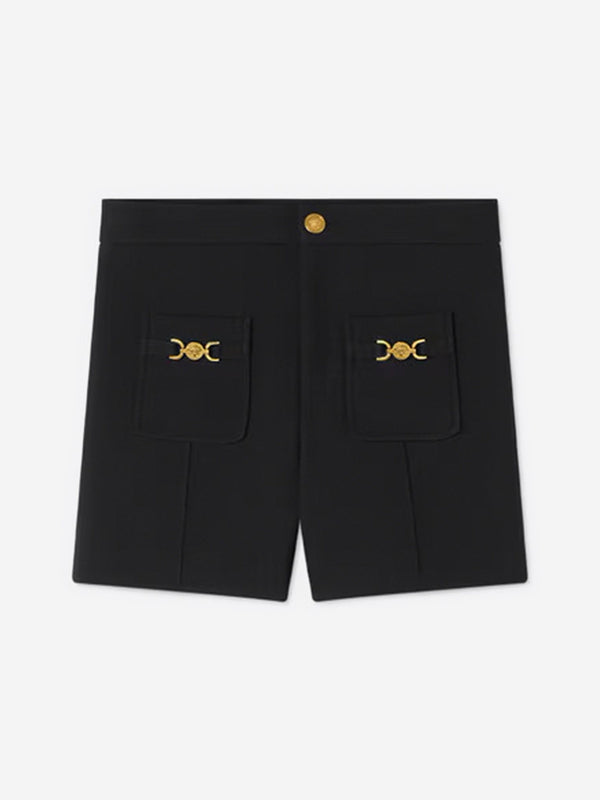 Versace Girls Stretch Cady Shorts in Black