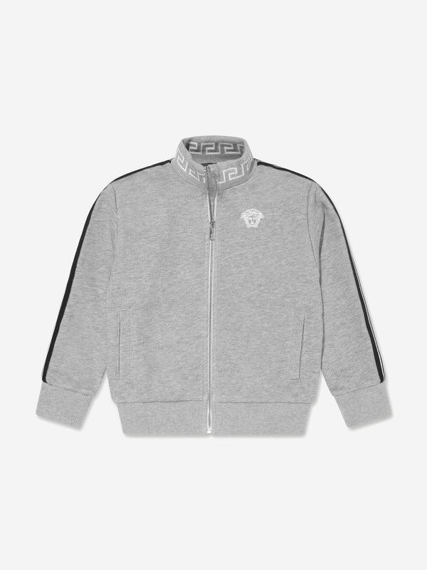 Versace Boys Medusa Zip Up Top in Grey