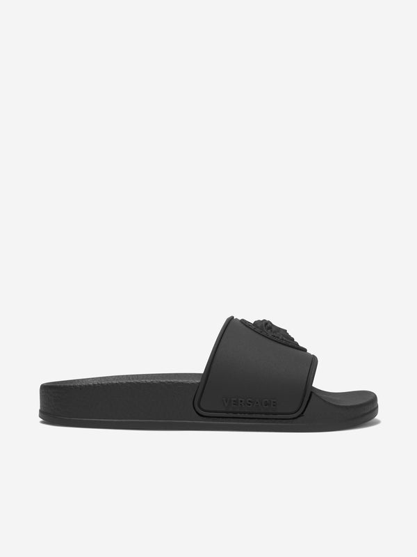 Versace Kids Medusa Logo Sliders in Black