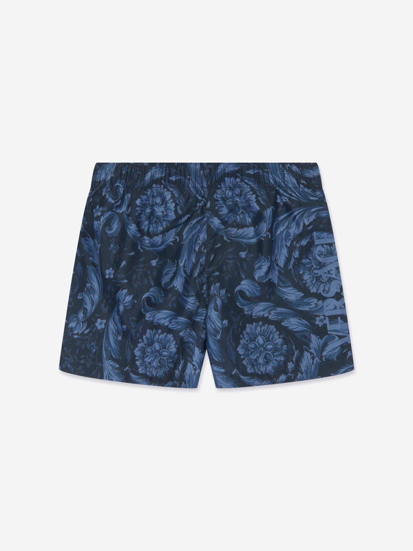 Versace Baby Boys Baroque Swim Shorts in Navy