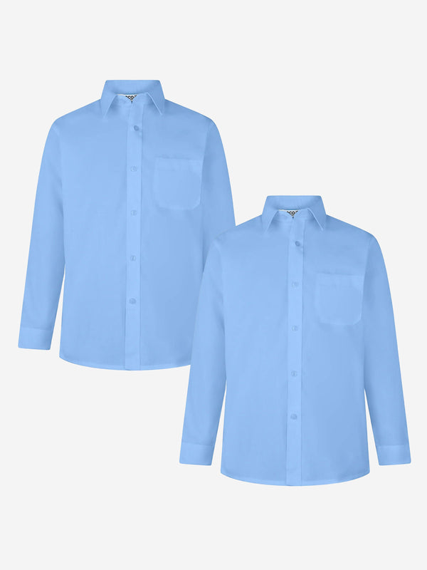 Zeco Boys School Long Sleeve Shirt Twin Pack in Blue