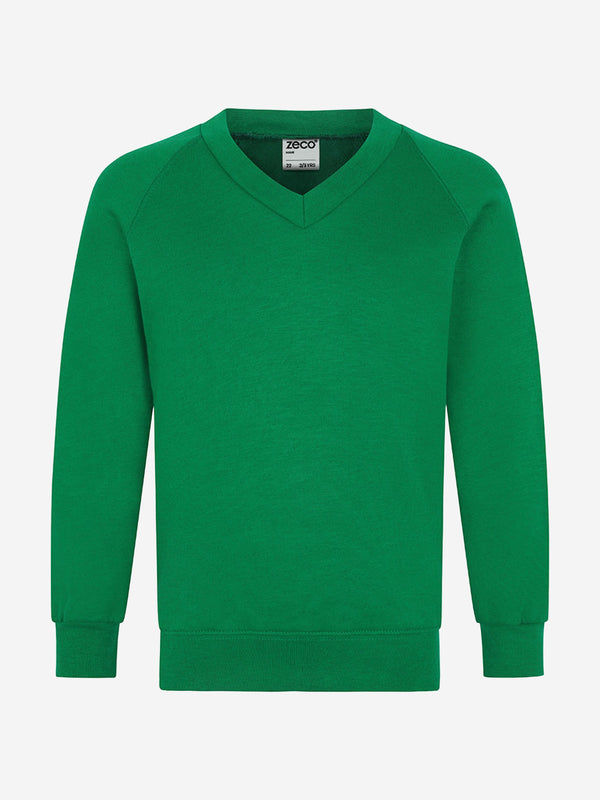 Zeco Kids School V-Neck Sweatshirt in Green