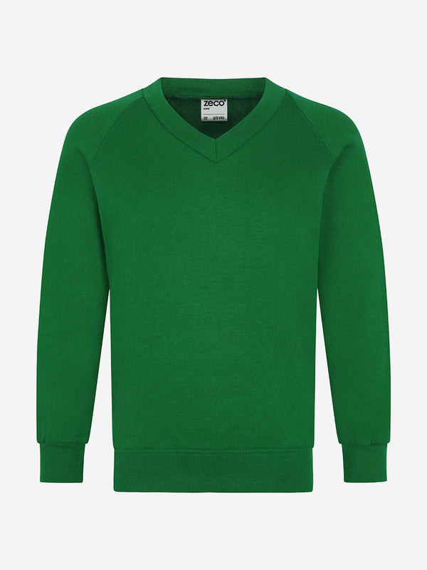 Zeco Kids School V-Neck Sweatshirt in Green