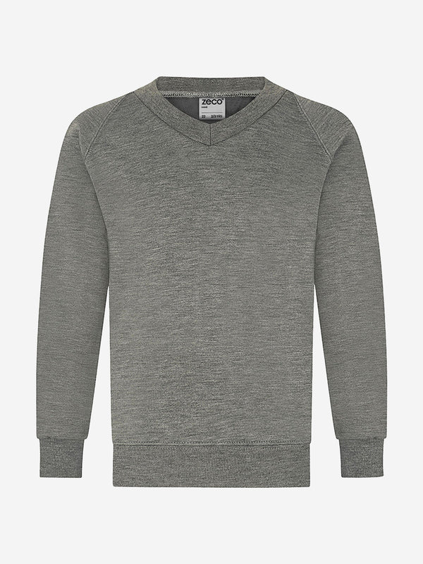 Zeco Kids School V-Neck Sweatshirt in Grey