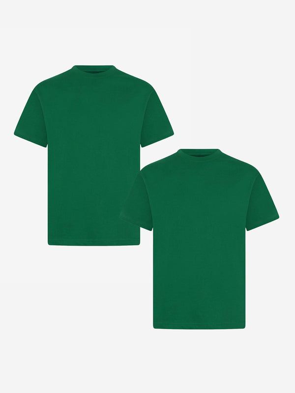 Zeco Kids School Crew Neck T-Shirt (Twin Pack) in Green