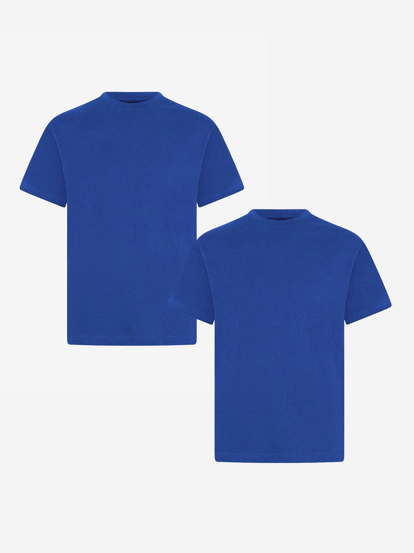 Zeco Kids School Crew Neck T-Shirt (Twin Pack) in Blue