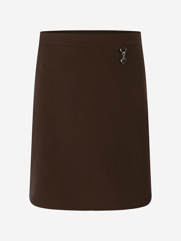 Zeco Girls School Lycra Heart Skirt in Brown