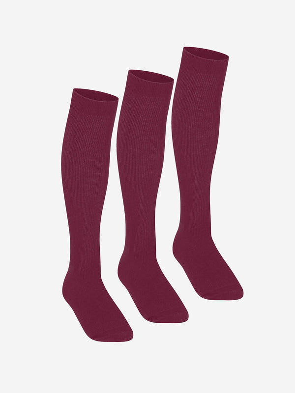 Zeco Girls School Knee High Socks (3 Pack) in Purple