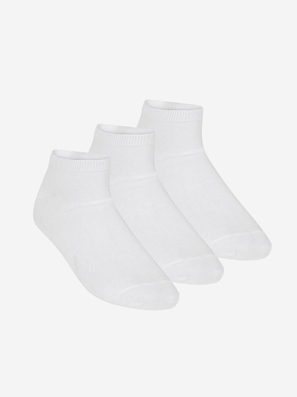 Zeco Kids School Trainer Socks (3 Pack) in White