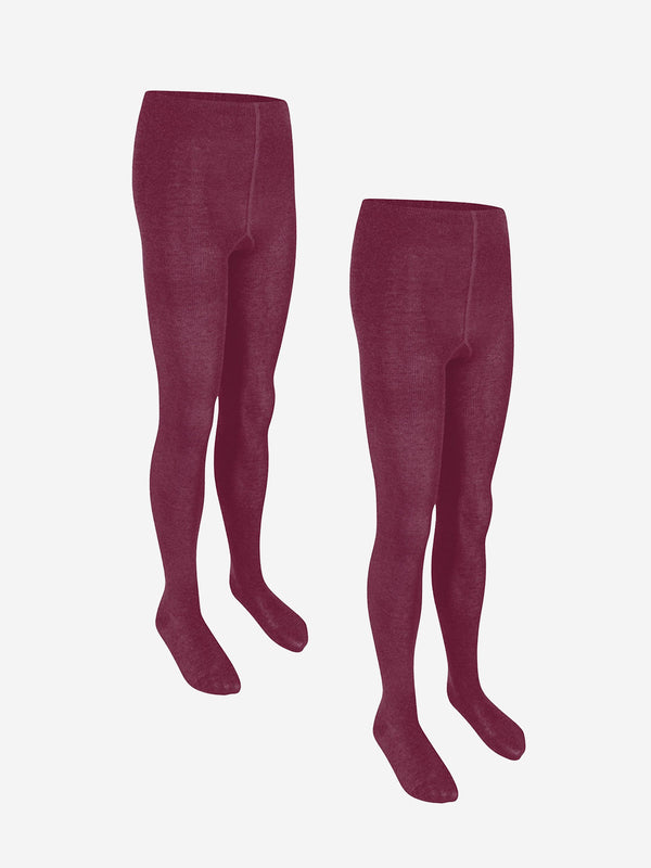 Zeco Girls School Cotton Tights (2 Pack) in Purple