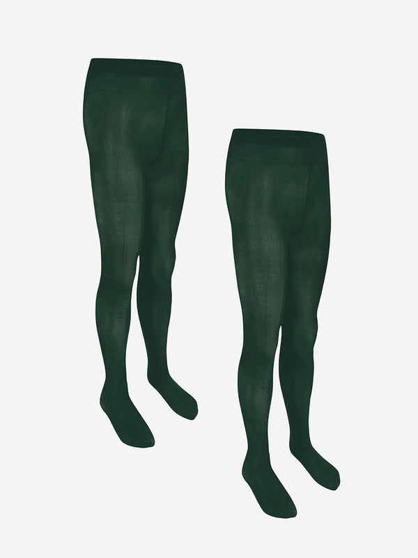 Zeco Girls School Opaque Tights (2 Pack) in Green