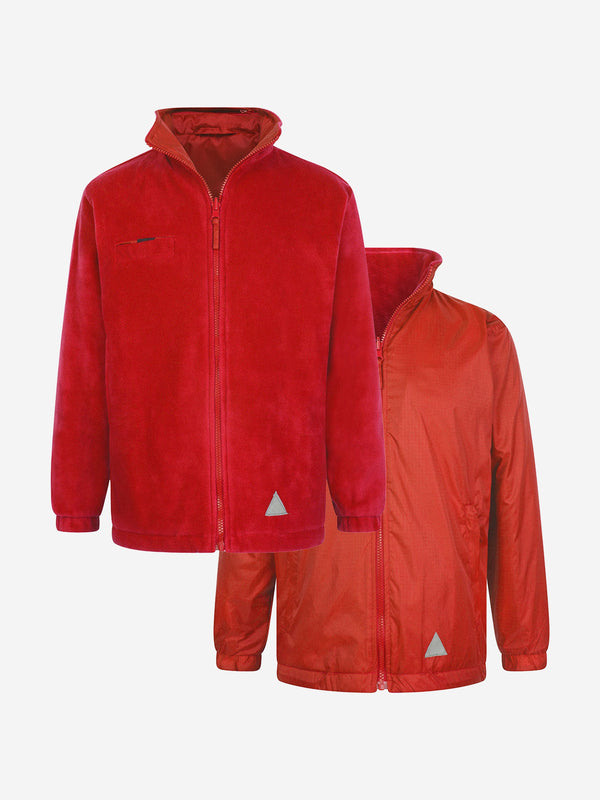 Zeco Kids School Reversible Fleece Jacket in Red