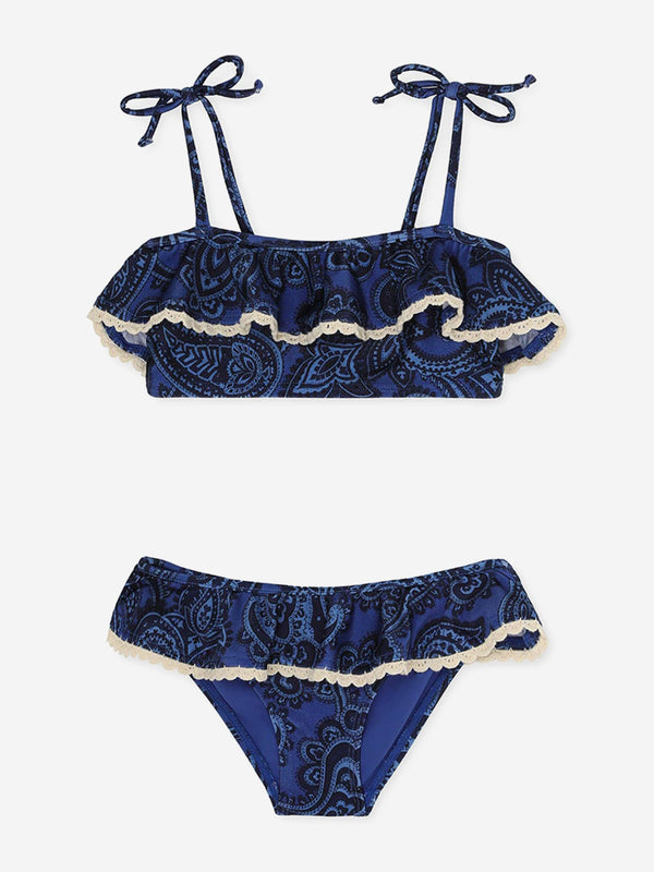 Zimmermann Girls Ottie Trim Frill Bikini in Blue