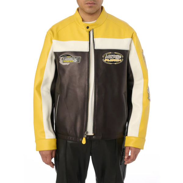 Men's Lone Wolf Leather Racer Jacket