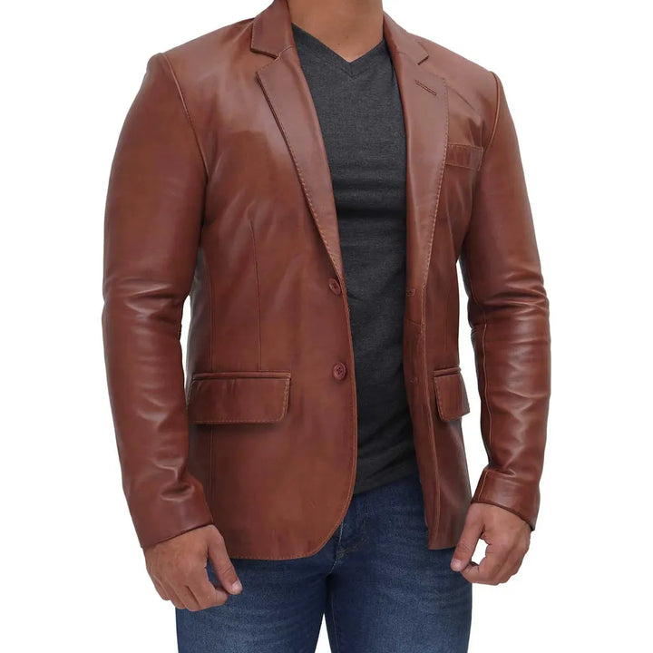 Men’s premium leather blazer
