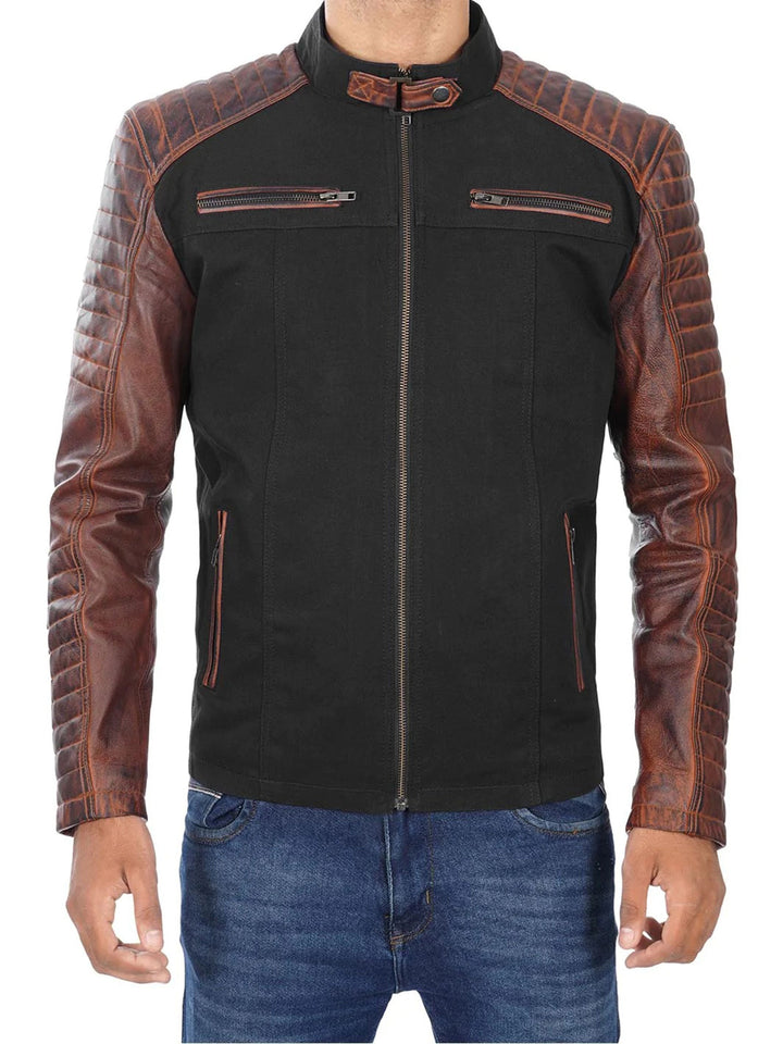 Men’s cafe racer leather jacket
