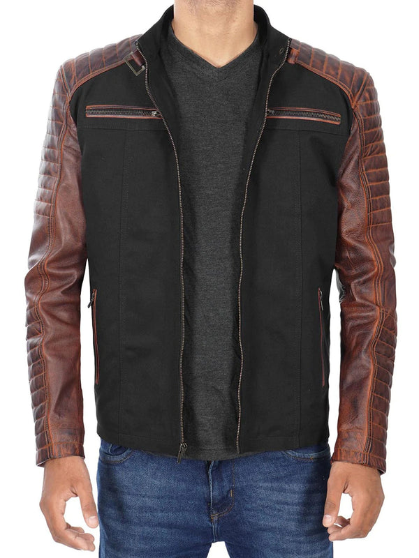 Motorcycle leather jacket for men
