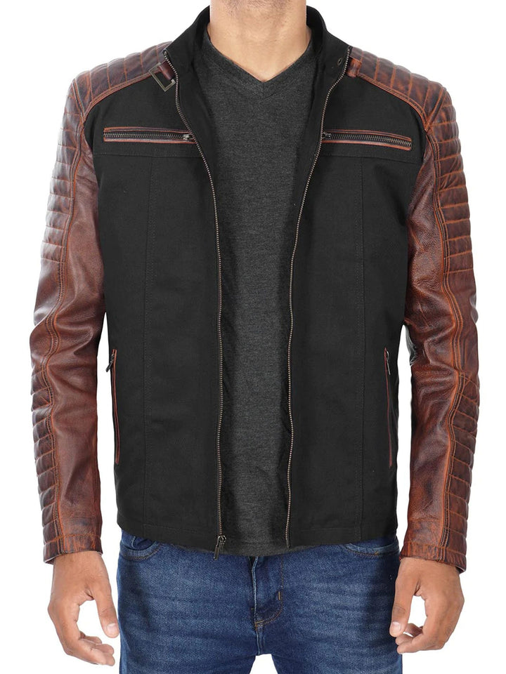 Motorcycle leather jacket for men
