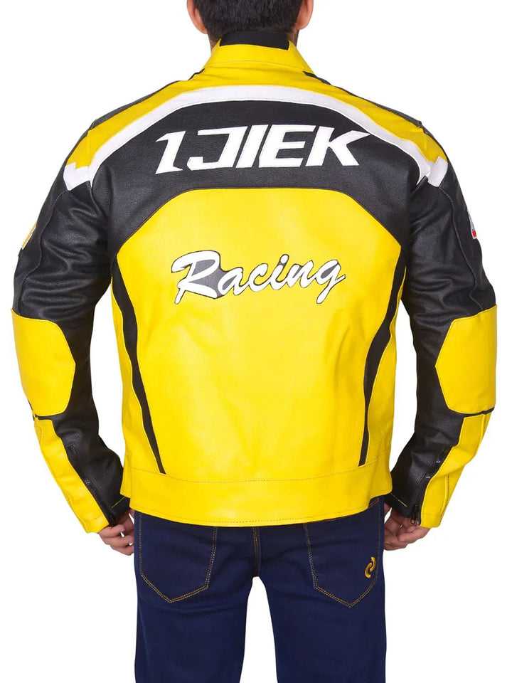 Yellow gaming leather jacket
