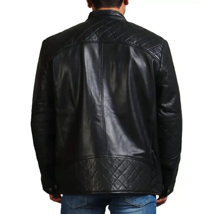 Cafe racer leather jacket for men
