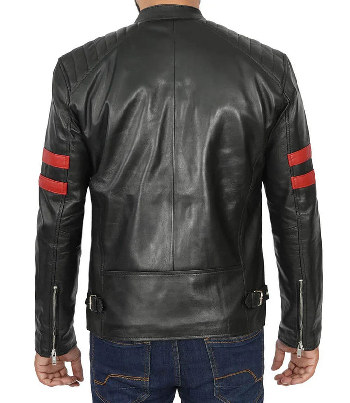 Slim fit leather jacket
