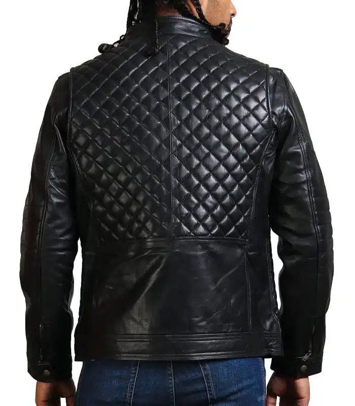 Diamond-quilted slim-fit jacket
