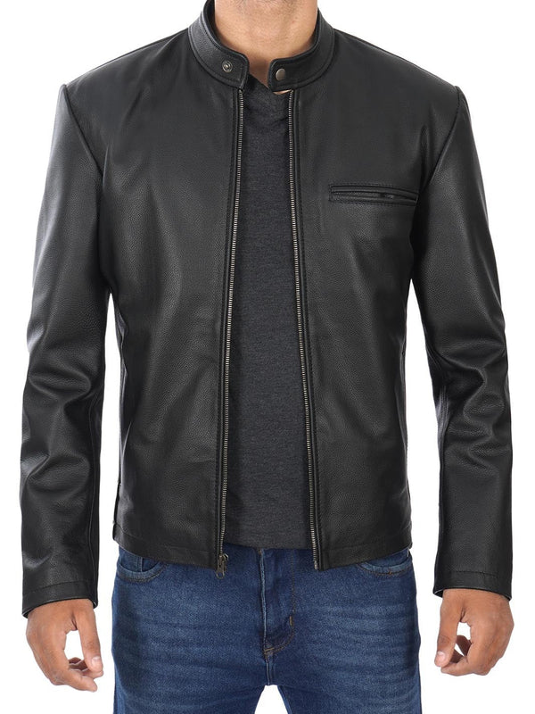 Ricardo Cow Hide Men’s Black Leather Jacket
