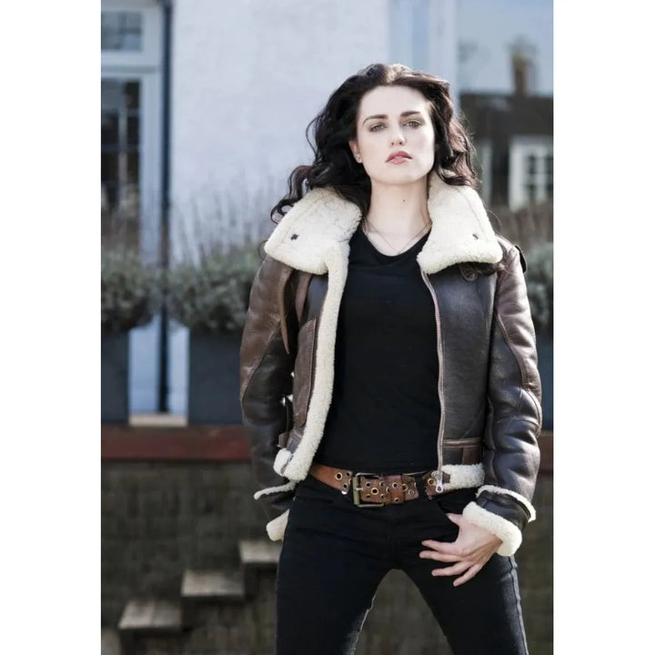 Premium B3 leather jacket for women
