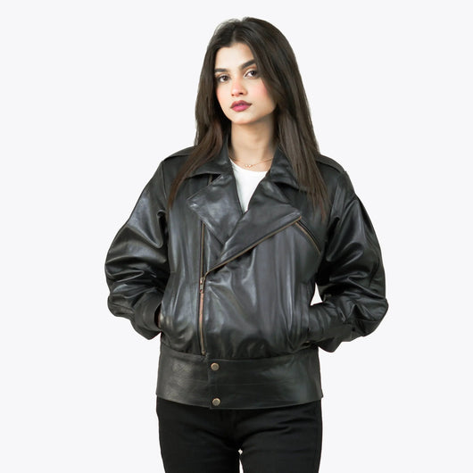 Genuine leather biker jacket
